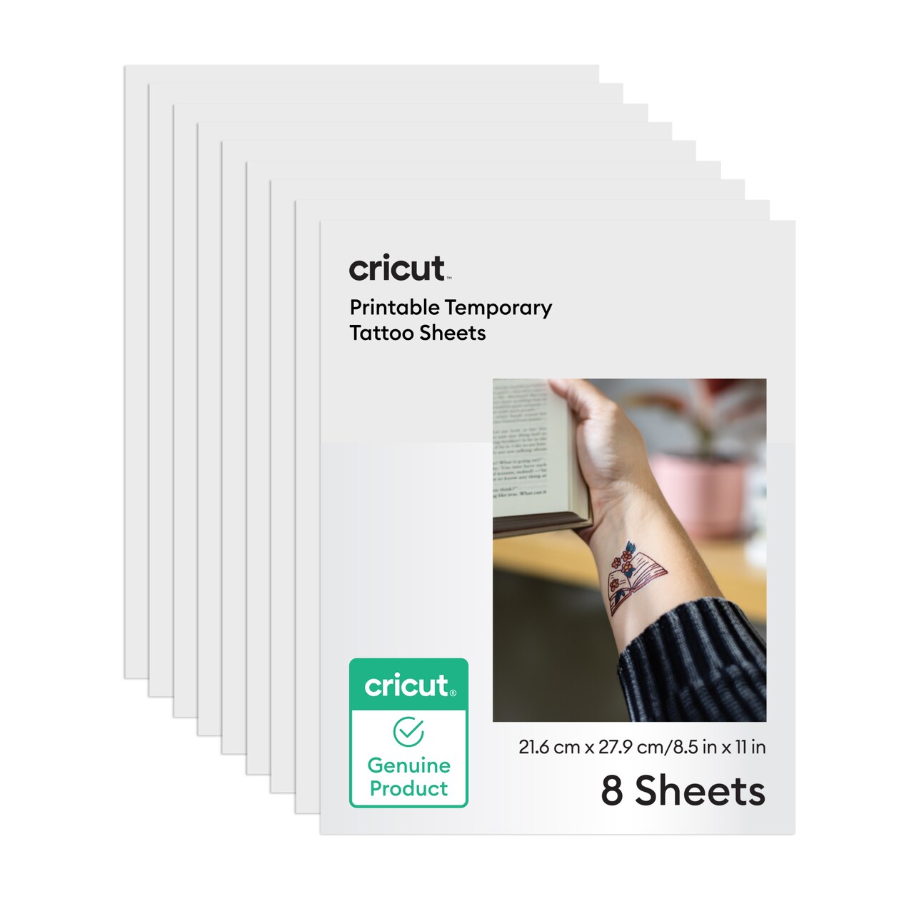 Cricut 8.5 in x 11 in Printable Temporary Tattoo Sheets 8 Count